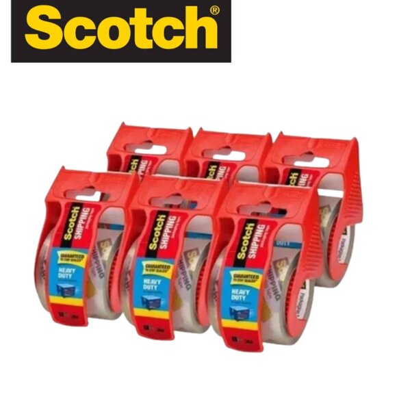 6 Scotch Tape Moving Storage Packing Tape-6 Rolls Heavy Duty Shipping Packaging - Picture 1 of 4